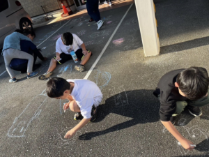 地面チョークアート🎨